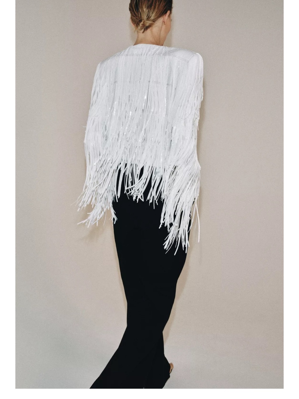 ZARA SEQUIN FRINGE JACKET - Picture 15 of 16